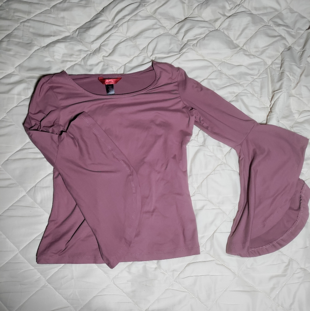Mauve Flute Sleeve Shirt
